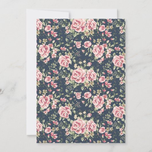 Roos goud baby shower Uitnodigen Kaart (Achterkant)