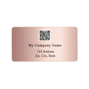Roos goud bedrijf qr code retouradres etiket