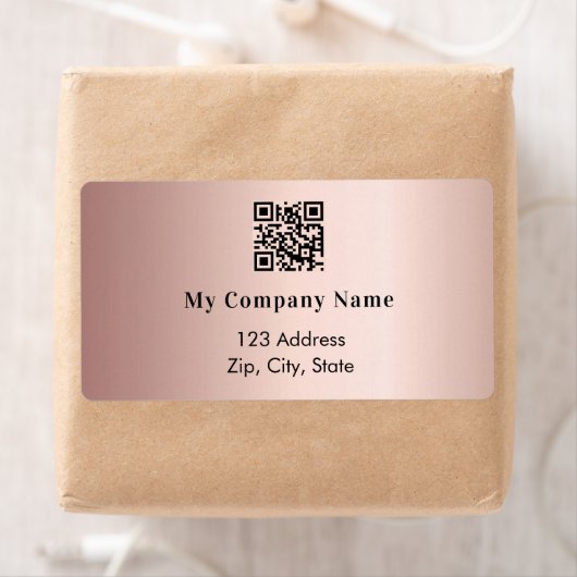 Roos goud bedrijf qr code retouradres etiket (Insitu)