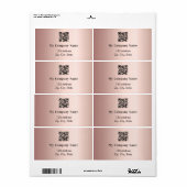 Roos goud bedrijf qr code retouradres etiket (Full Sheet)