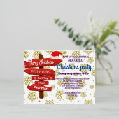 ROOS GOUD BEDRIJFSKERSTFEEST CUTIE FOLIE UITNODIGING BRIEFKAART (Staand Voorkant)