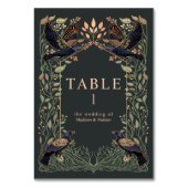 Roos Goud Betoverde Gotische Raven Floral Wedding Kaart (Achterkant)