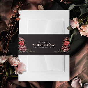 Roos Goud Betoverde Tuin Bloemen Huwelijk Uitnodigingen Wikkel