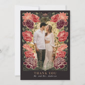 Roos Goud Betoverde Tuin Trouwen Dank u kaart (Voorkant)