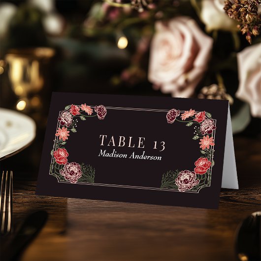 Roos Goud Betoverde Tuin Trouwen Escort Kaart