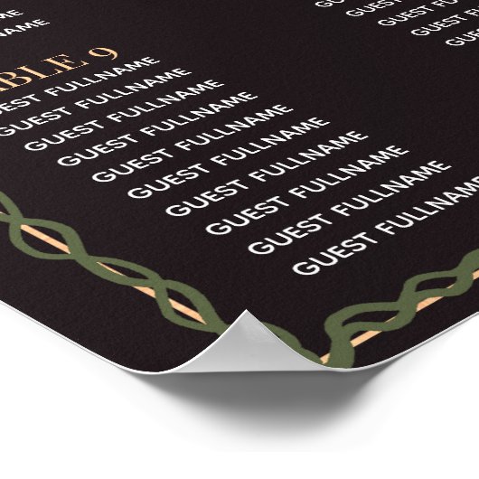 Roos Goud Betoverde Tuin Trouwstoel Grafiek Poster (Hoek)