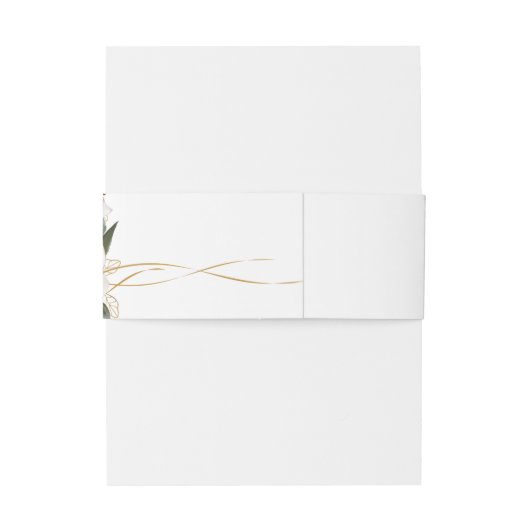 Roos Goud Biologische Bloemen Bruiloft Uitnodigingen Wikkel (Achterkant Voorbeeld)