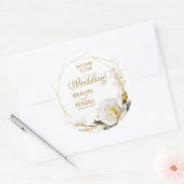 Roos Goud Biologische Bloemen Ronde Sticker (Envelop)