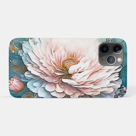 Roos Goud Blauwgroen Bloom Art Case-Mate iPhone Case (Achterkant (horizontaal))