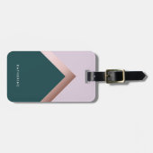 Roos goud blauwgroen en paars geometrisch ontwerp bagagelabel (Voorkant horizontaal)