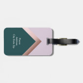 Roos goud blauwgroen en paars geometrisch ontwerp bagagelabel (Achterkant horizontaal)