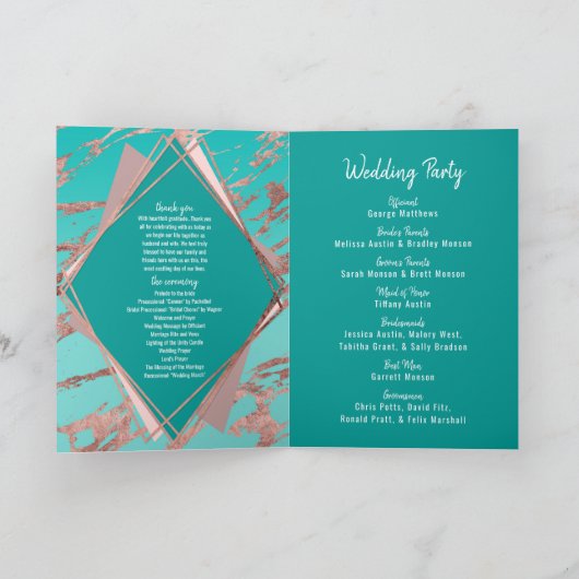 Roos Goud Blauwgroen Groen Marmeren Diamantprogram Programma (Binnen)