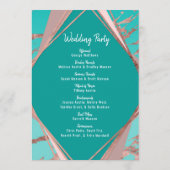 Roos Goud Blauwgroen Groen Marmeren Diamantprogram Programmakaart (Achterkant)