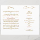 Roos & Goud Bloemen 2 Foto Begrafenisprogramma (Achterkant)