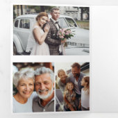 Roos & Goud Bloemen 6 Foto Gedicht Uitvaartprogram Drieluik Programma (Binnenzijde eerst)