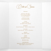 Roos & Goud Bloemen 6 Foto Gedicht Uitvaartprogram Drieluik Programma (Binnenkant midden)