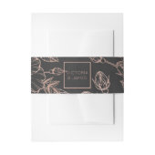 Roos Goud Bloemen Bruiloft Uitnodiging Belly Band Uitnodigingen Wikkel (Voorkant Voorbeeld)