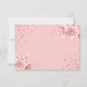 Roos Goud Bloemen Glitter 30e Verjaardag Script Bedankkaart (Achterkant)