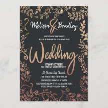 Roos Goud Bloemen Goud Glitter Ombre Bruiloft