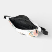 Roos Goud Bloemen Groen Naam Monogram Heuptasje (Open)