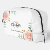Roos Goud Bloemen Groen Naam Monogram Toilettasje (Rechterhoek)