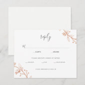 Roos Goud Bloemen Krans Modern Bruiloft Antwoord K (Voorkant / Achterkant)