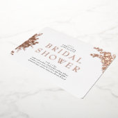 Roos Goud Bloemen Rond Vrijgezellenfeest Folie Uitnodiging (Gedraaid)