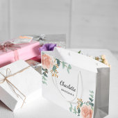 Roos Goud Bloemen Salie Groen Bruidsmeisje Groot Cadeauzakje