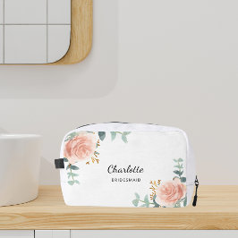 Roos Goud Bloemen Salie Groen Bruidsmeisje Toilettasje