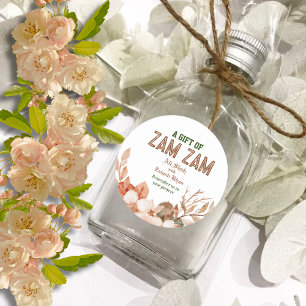 Roos Goud Bloemen Zam Zam cadeau Ronde Sticker