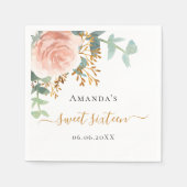 Roos goud bloemengroen elegant Sweet 16 Servet (Voorkant)