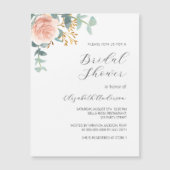 Roos goud bloemengroen luxe Vrijgezellenfeest Magnetische Uitnodiging (Voorkant)