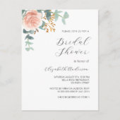 Roos goud bloemengroen script Vrijgezellenfeest Uitnodiging Briefkaart (Voorkant)