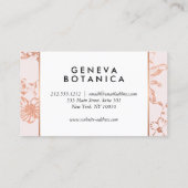  Roos Goud Bloemenpatroon op Roze Designer Visitekaartje (Achterkant)