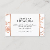  Roos Goud Bloemenpatroon op Witte Designer Visitekaartje (Achterkant)