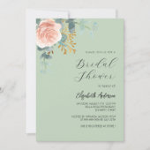 Roos goud bloemensalie groen script Vrijgezellenfe Kaart (Voorkant)