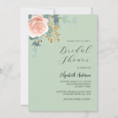 Roos goud bloemensalie groen script Vrijgezellenfe Kaart (Voorkant)