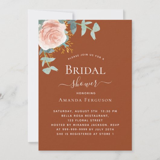 Roos goud bloemenverbrande sinaasappel luxe Vrijge Kaart (Voorkant)