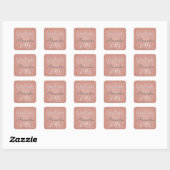 Roos Goud - Blush Pink Glitter 2018 Afstuderen Vierkante Sticker (Vel)