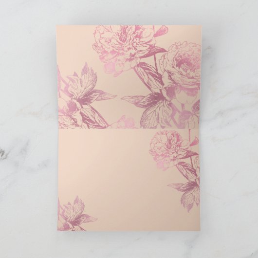 Roos Goud Blush Roze Bloem Be My Bridesmaid Kaart (Binnen)