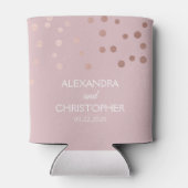 Roos Goud - Blush Roze Folie Confetti bruiloft Blikjeskoeler (Achterkant)