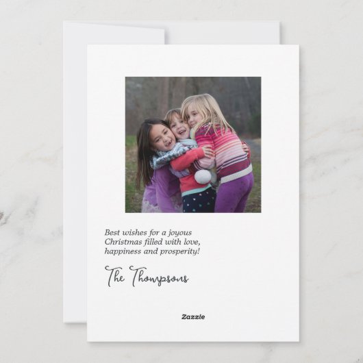 Roos Goud & Blush Roze Kerstballen Kerst Feestdagenkaart (Achterkant)