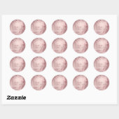 Roos Goud Blush Roze Palmbomen Tropische bruiloft Ronde Sticker (Vel)
