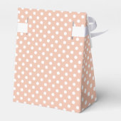 Roos goud/blush roze polka dots aangepaste gunst d bedankdoosjes (Achterkant)