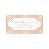 Roos goud/blush roze stippen adresetiketten etiket (Voorkant)