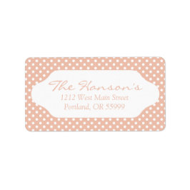 Roos goud/blush roze stippen adresetiketten etiket
