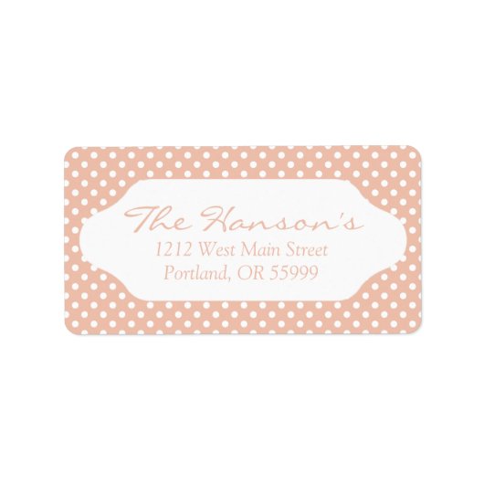 Roos goud/blush roze stippen adresetiketten etiket (Voorkant)