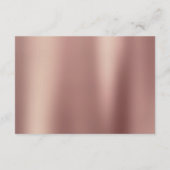 Roos Goud Blush Roze Strepen Glitz Bruiloft RSVP Informatiekaartje (Achterkant)
