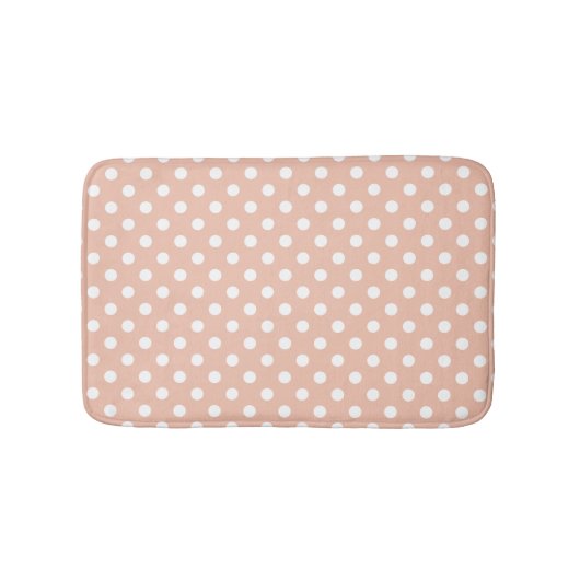Roos goud/blush roze wit polka dots badkamer tapij badmat (Voorkant)