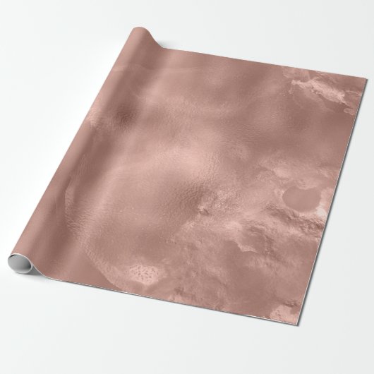 Roos Goud Blush Skinny Powder Molten Glass Cadeaupapier (Uitgerold)